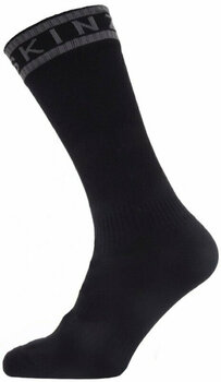Fietssokken Sealskinz Waterproof Warm Weather Mid Length Sock With Hydrostop Black/Grey XL Fietssokken - 1