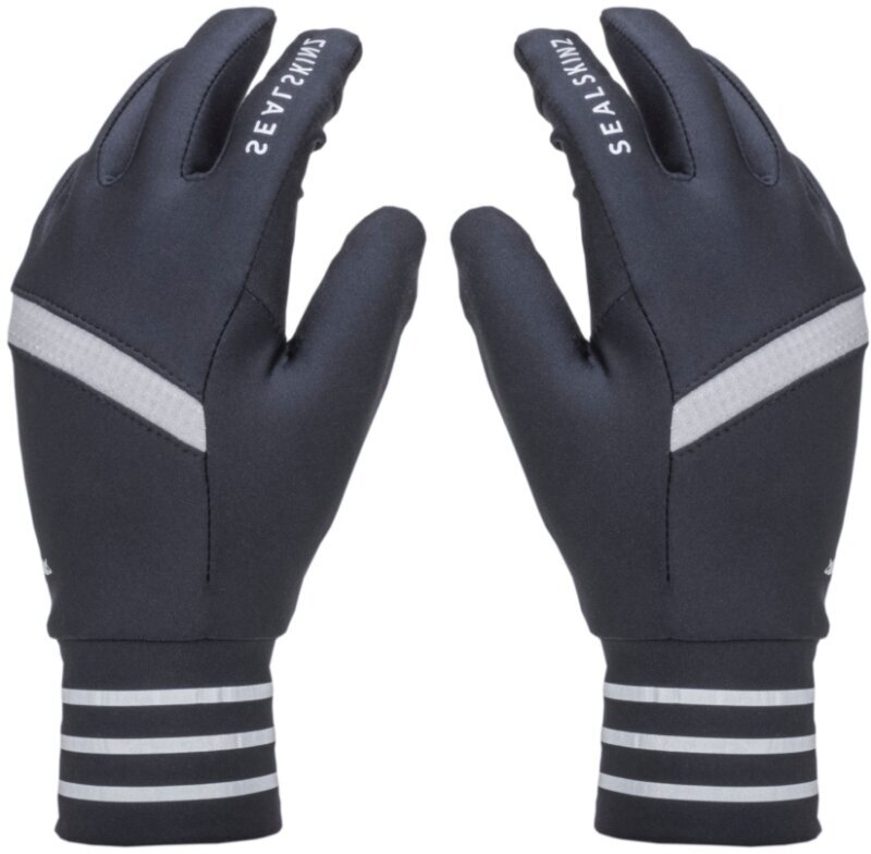 Cyklistické rukavice Sealskinz Solo Reflective Glove Black/Grey L Cyklistické rukavice