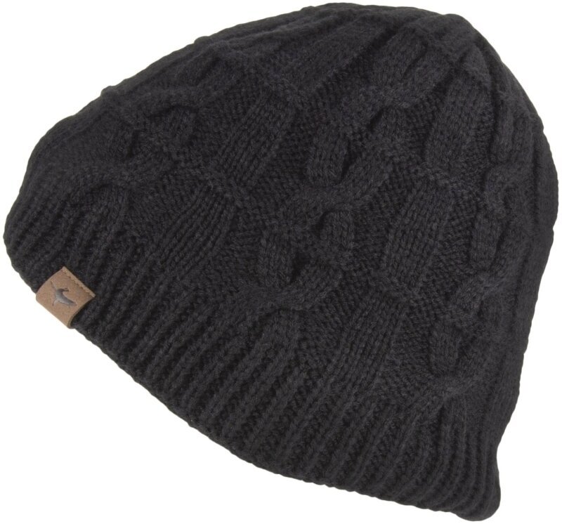 Fietspet Sealskinz Waterproof Cold Weather Cable Knit Beanie Black S/M Muts