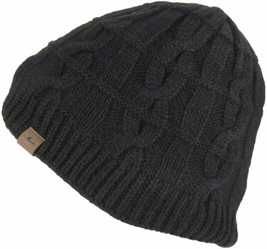 Fietspet Sealskinz Waterproof Cold Weather Cable Knit Beanie Black S/M Muts - 1