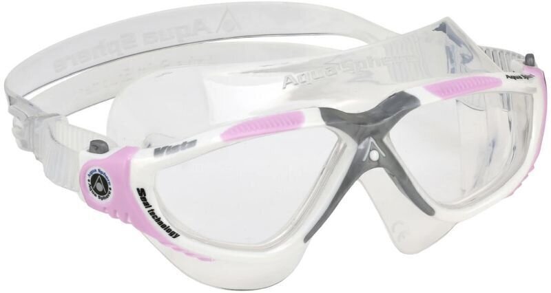 Óculos de natação Aqua Sphere Óculos de natação Vista Lady Clear Lens White/Pink UNI
