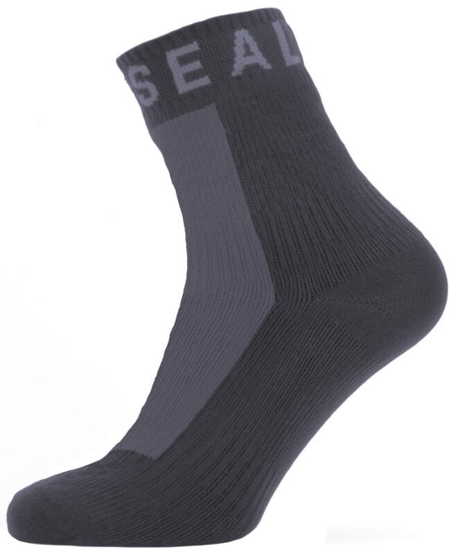 Meias de ciclismo Sealskinz Waterproof All Weather Ankle Length Sock with Hydrostop Black/Grey M Meias de ciclismo