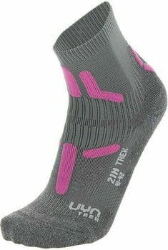 Socks UYN Trekking 2 inch Mid Grey/Pink 35-36 Socks - 1
