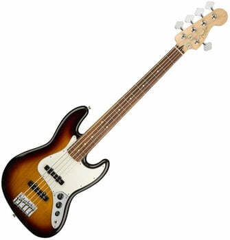 5-snarige basgitaar Fender Player Series Jazz Bass V PF 3-Tone Sunburst (Zo goed als nieuw) - 1