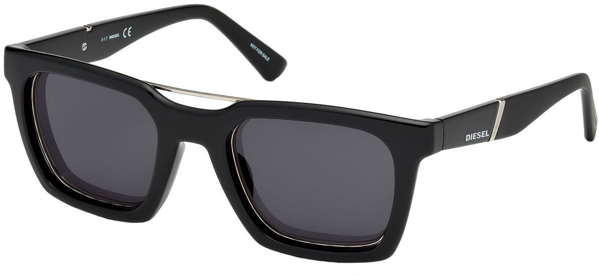 Lifestyle Glasses Diesel DL0250 01A 52 Shiny Black /Smoke