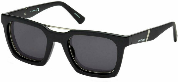 Lifestyle Glasses Diesel DL0250 01A 52 Shiny Black /Smoke - 1