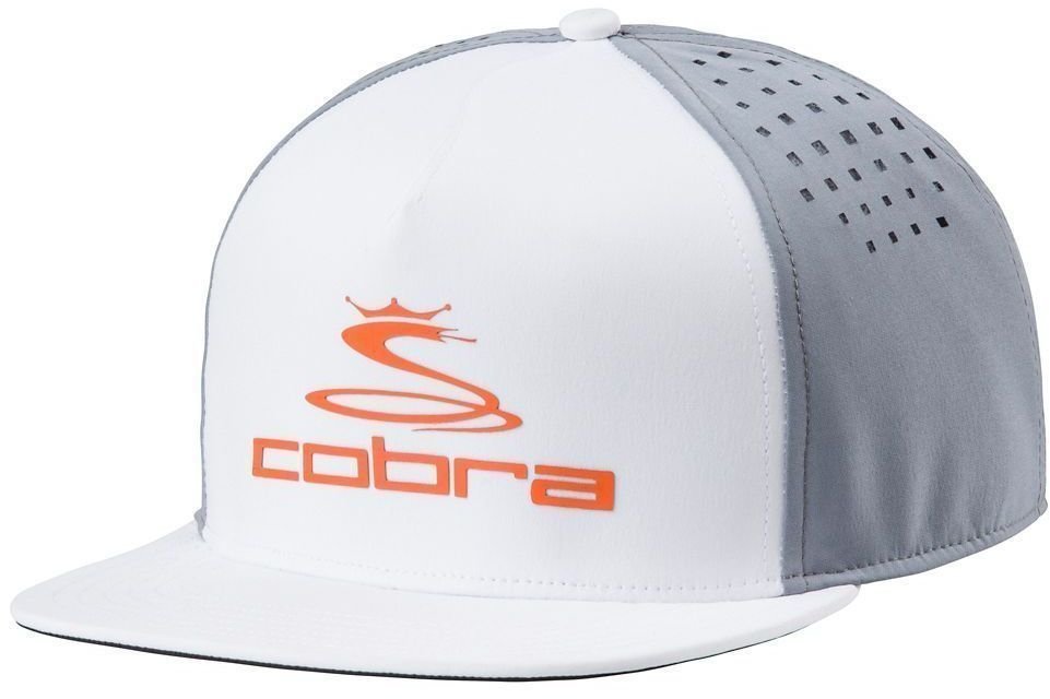 Kape Cobra Golf Tour Vent Adjustable Cap White Vibrant Orange