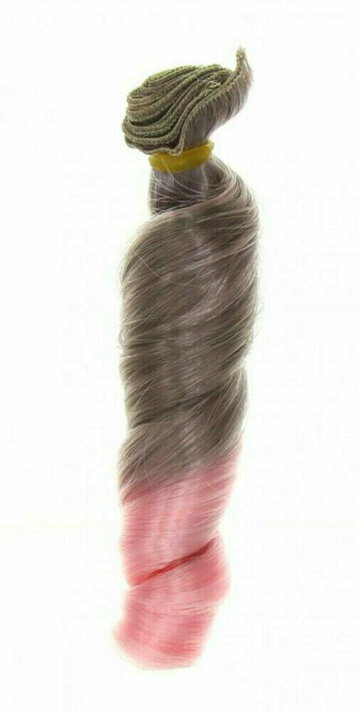 Włosy dla lalek Naše Galantérie Włosy dla lalek E03 Light Brown and Light Pink
