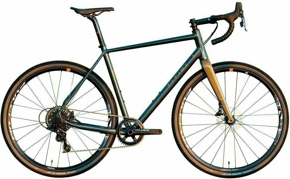 Gravel-/cyclocross-fiets Titici Aluminium Gravel SRAM Force eTap AXS 2x11 Black/Olive Green XL Sram