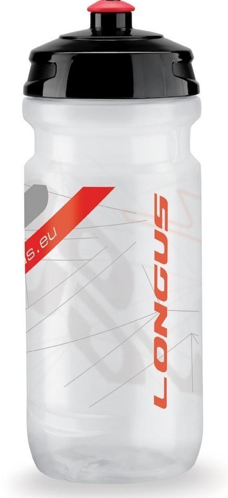 Cyklistická láhev Longus Tesa Clear/Red 600 ml Cyklistická láhev