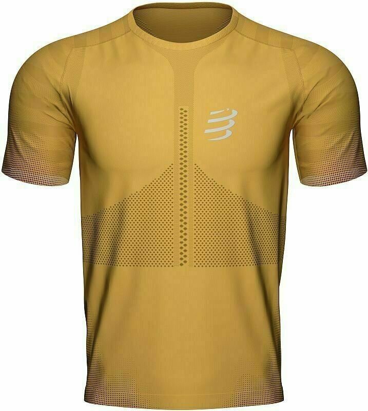 Löpartröja med kort ärm Compressport Racing T-Shirt Honey Gold XL Löpartröja med kort ärm