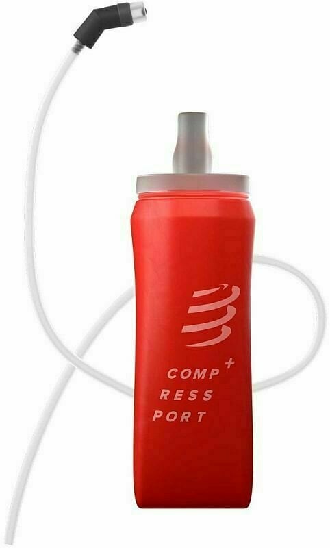Flasche Lauf Compressport ErgoFlask 500ml + Tube Red 500 ml Flasche Lauf