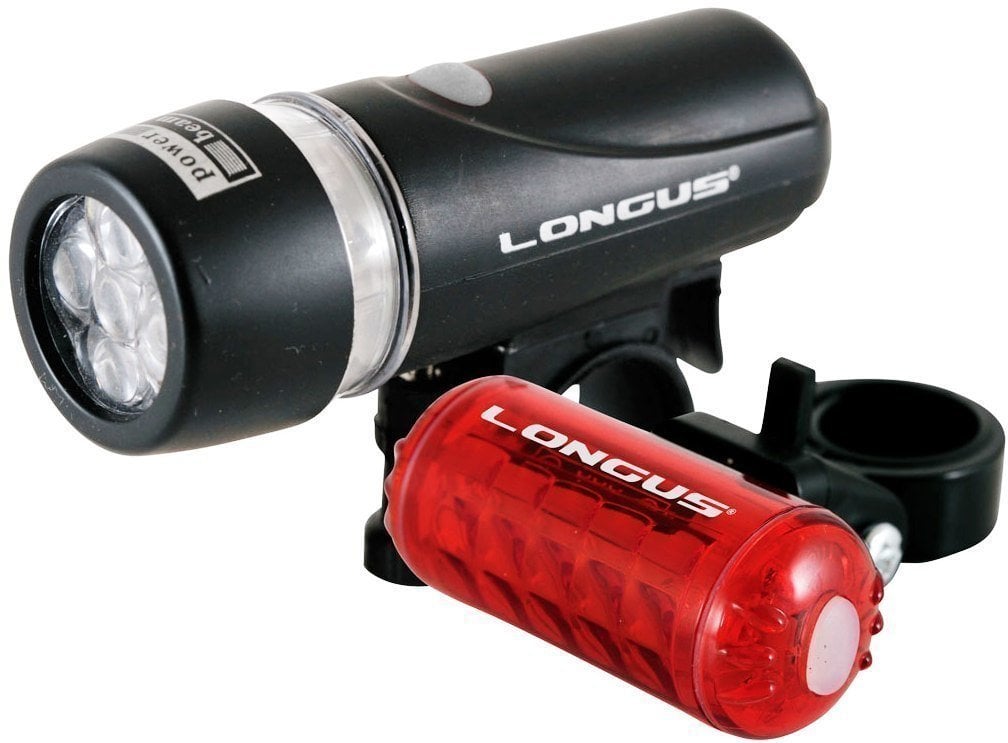 Oświetlenie rowerowe Longus Set 5+5 LED Czarny Oświetlenie rowerowe