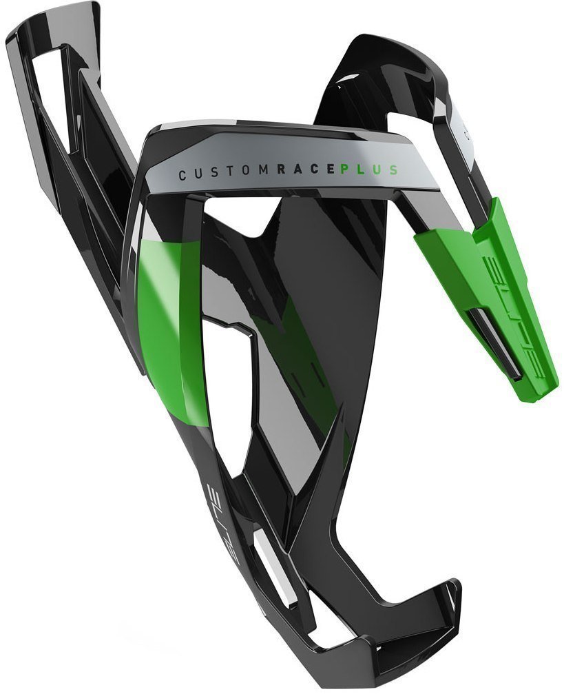 Suporte para garrafas para bicicleta Elite Custom Race Plus Black/Glossy Green