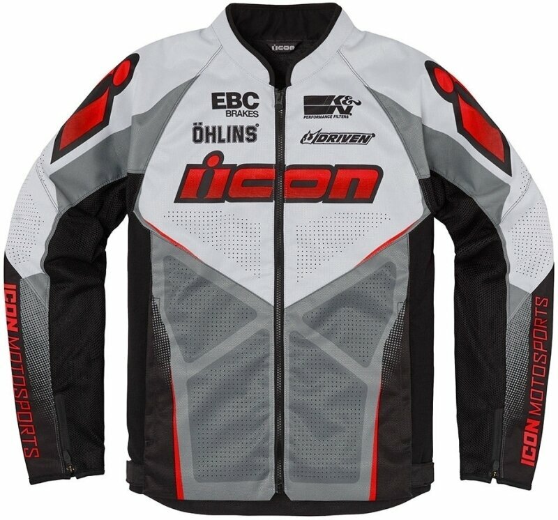 ICON - Motorcycle Gear Hooligan Ultrabolt™ Jacket Red M Geacă textilă