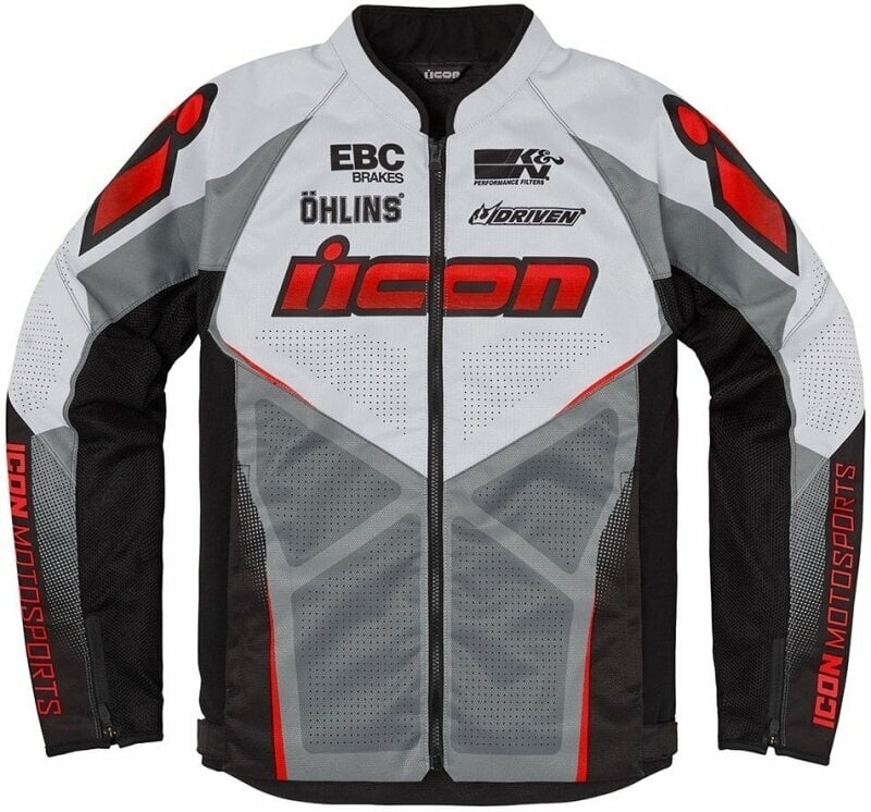ICON - Motorcycle Gear Hooligan Ultrabolt™ Jacket Red XL Geacă textilă