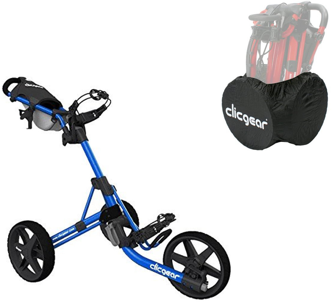 Ръчна количка за голф Clicgear 3.5+ Blue/Black SET Ръчна количка за голф