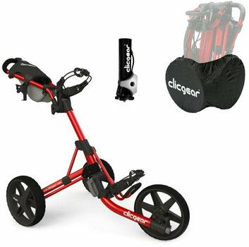 Manuální golfové vozíky Clicgear 3.5+ Red/Black DELUXE SET Manuální golfové vozíky - 1