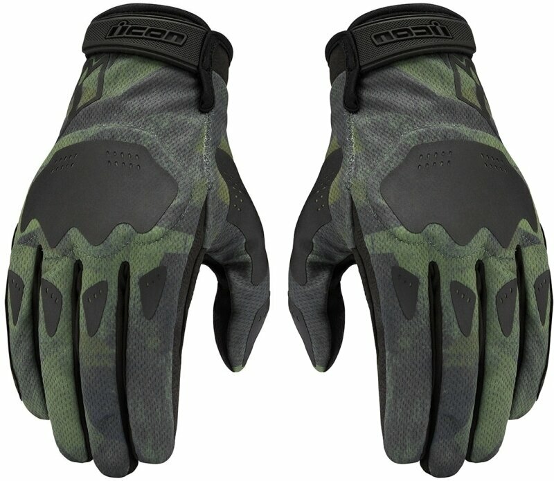 Mănuși de motocicletă ICON Hooligan™ Glove Battlescar Green L Mănuși de motocicletă
