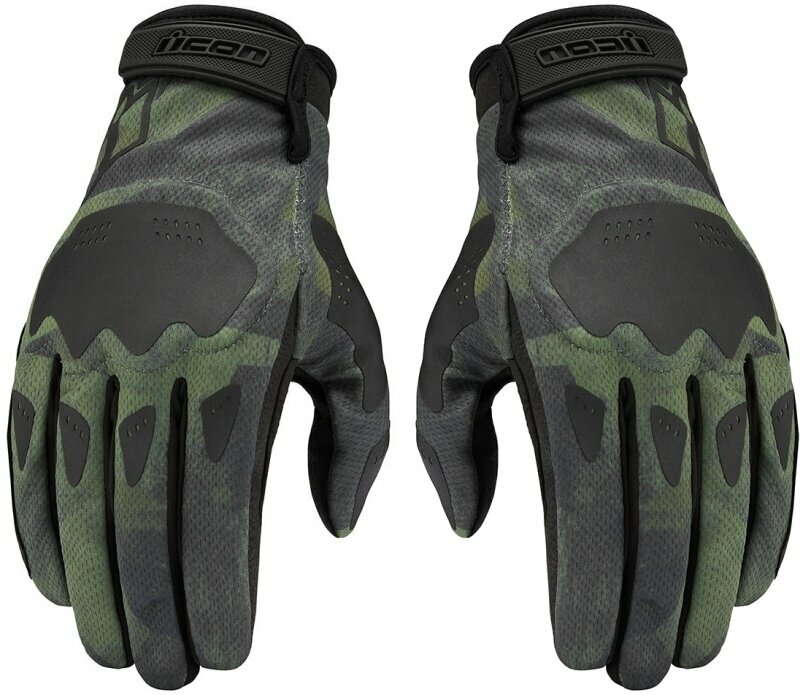 ICON - Motorcycle Gear Hooligan™ Glove Battlescar Green XL Mănuși de motocicletă