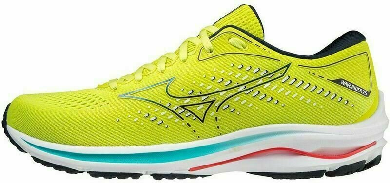 Mizuno Wave Rider 25 Sunny Lime Sky Captain Ignition Red 41 Road running shoes Muziker