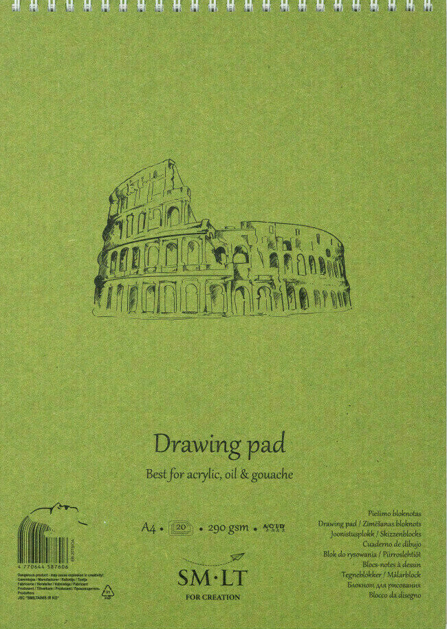 Skissbok Smiltainis Drawing Pad Skissbok 20 A4 290 g