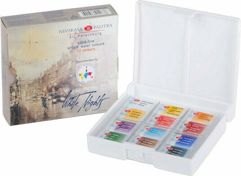 Peintures aquarelles Nevskaya Palitra White Nights Ensemble de peintures à l'aquarelle 12 pcs