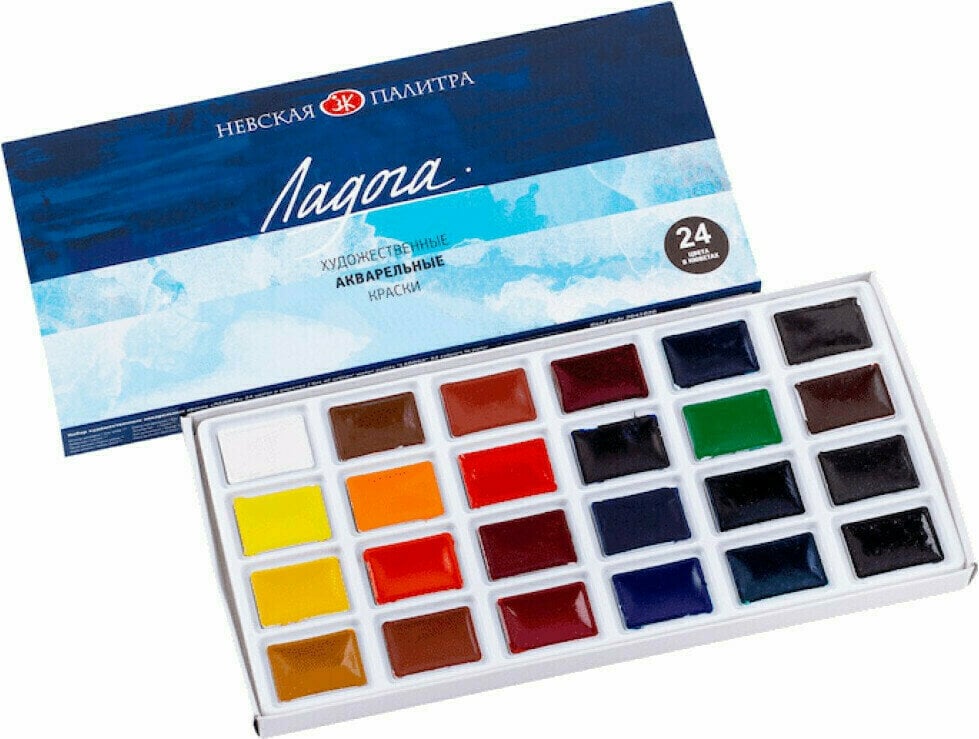 Culoare acuarelă Nevskaya Palitra White Nights Set de vopsele acuarela 24 buc.