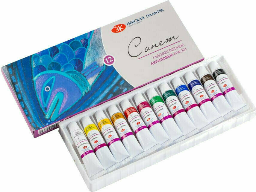 Akrila krāsa Nevskaya Palitra Sonnet Acrylic Set 12x10 ml Tubes
