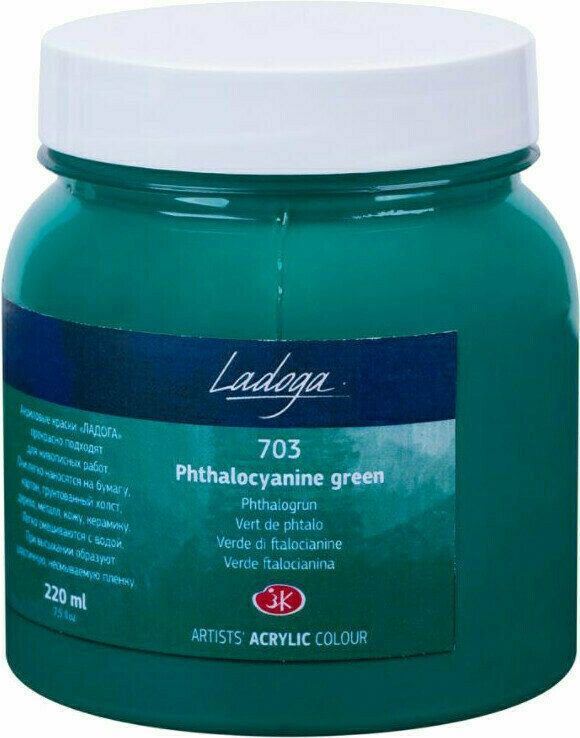 Acrylfarbe Nevskaya Palitra Ladoga Jars Acrylfarbe Phtalocyanine Green 220 ml 1 stk