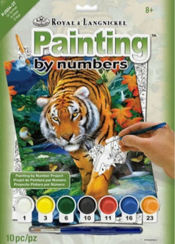 Dipingere con i numeri Royal & Langnickel Colorare coi numeri Tigre E Farfalle