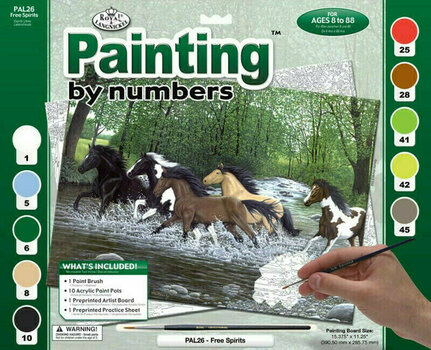 Рисуване по номера Royal & Langnickel Мозайка Диви коне - 1