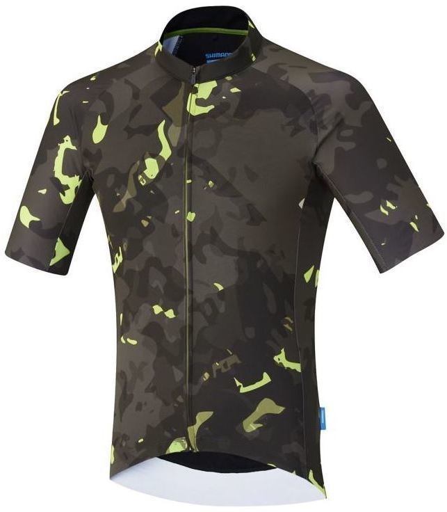 Mez kerékpározáshoz Shimano Breakaway Short Sleeve Jersey Neon Lime XL