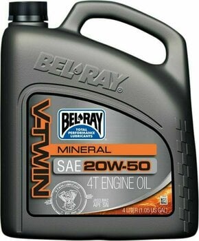 Motorový olej Bel-Ray V-Twin Mineral 20W-50 4L Motorový olej - 1