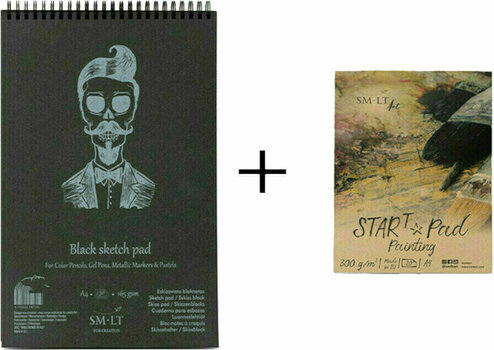 Carnete de Schițe Smiltainis Black sketch pad + Start Pad Caiet de schițe A4-A5 165 g-300 g - 1