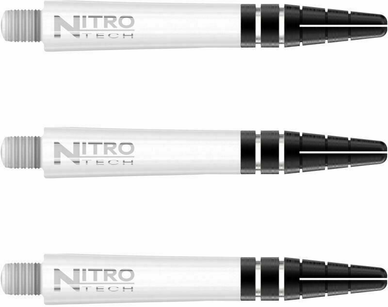 Дартс съвети Red Dragon Nitrotech Solid White Short Shafts White 3,6 cm Дартс съвети