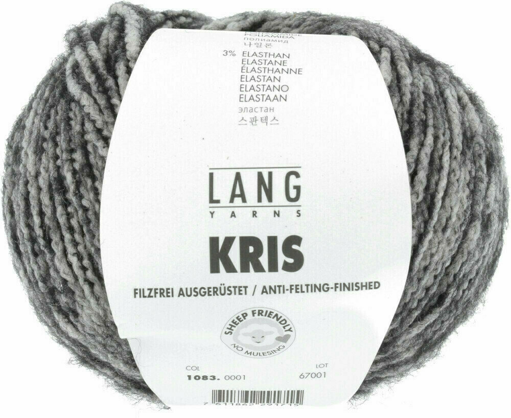 Fire de tricotat Lang Yarns Kris 0001 Black/White Fire de tricotat