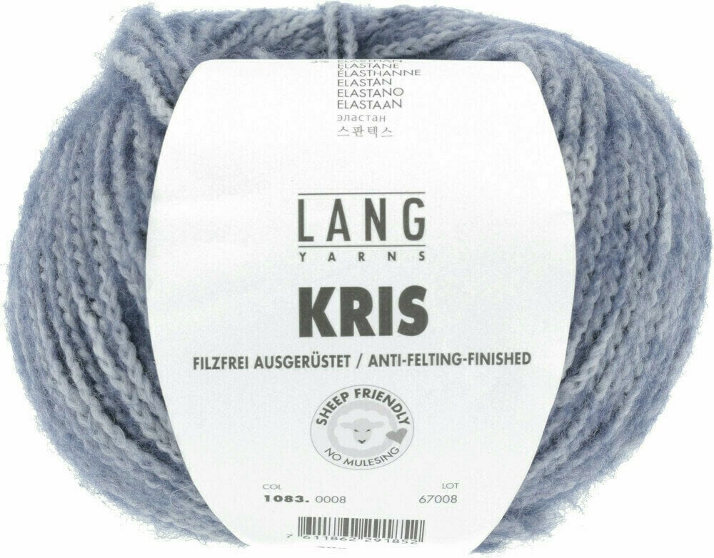 Fil à tricoter Lang Yarns Kris 0008 Ciel/Blue Fil à tricoter