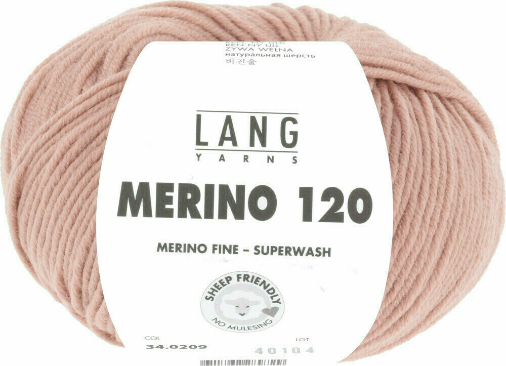 Pletilna preja Lang Yarns Merino 120 0209 Pink Powder Pletilna preja
