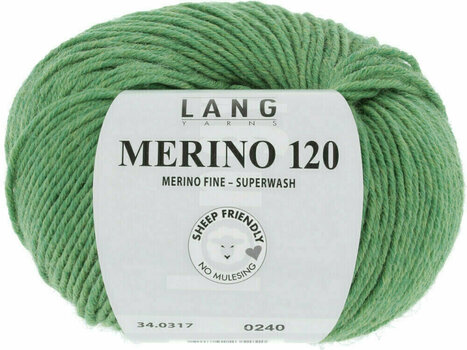 Fios para tricotar Lang Yarns Merino 120 0317 Green Melange Fios para tricotar - 1