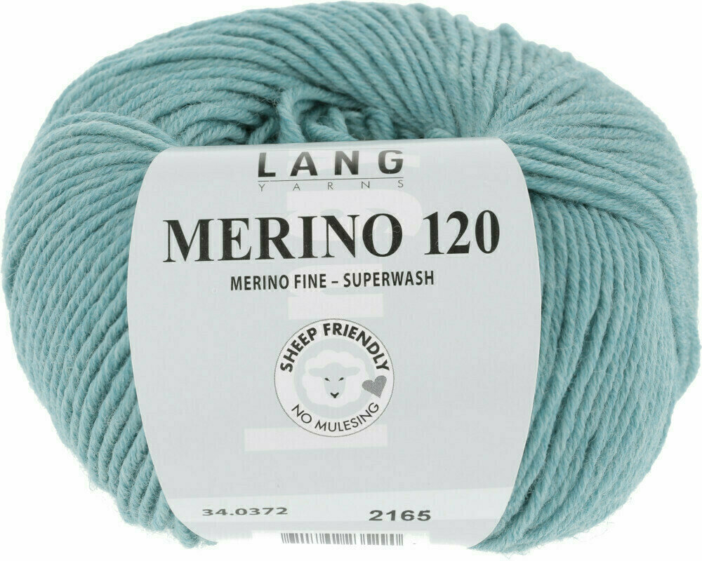 Fire de tricotat Lang Yarns Merino 120 0372 Aqua Melange Fire de tricotat
