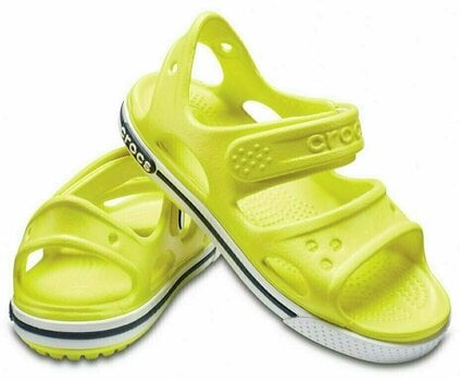 Kinderschuhe Crocs Preschool Crocband II Sandal Sandalen Tennis Ball Green/White - 1