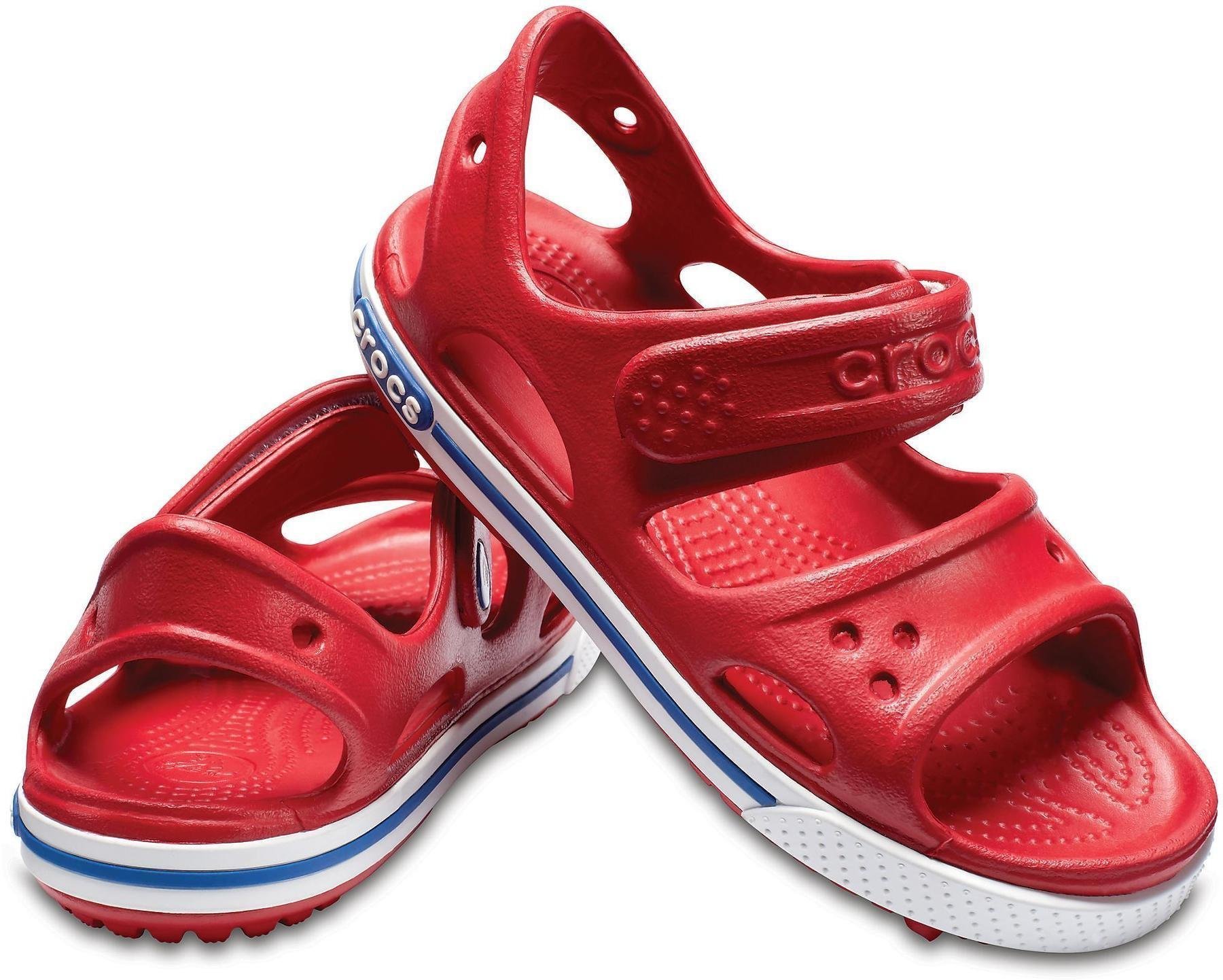 Kids Sailing Shoes Crocs Preschool Crocband II Sandal Pepper/Blue Jean 20-21