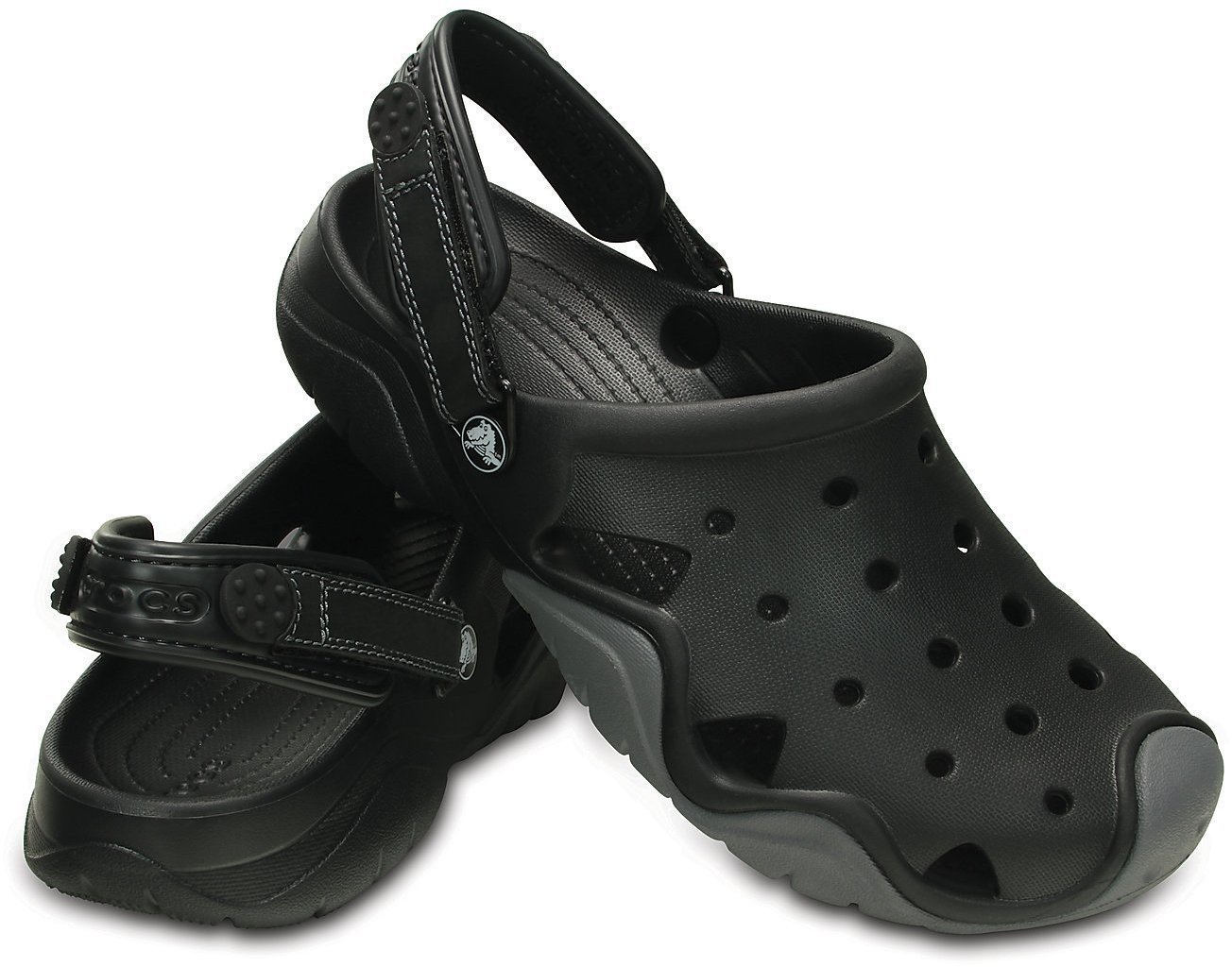 Férfi vitorlás cipő Crocs Swiftwater Clog Men Black/Charcoal 46-47