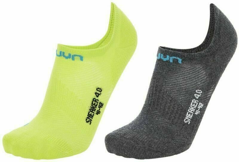 Fitness Socks UYN Sneaker 4.0 2-Pairs Anthracite Mel/Lime 37-38 Fitness Socks