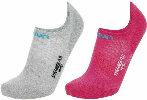 Fitness Socken UYN Sneaker 4.0 Light Grey Mel/Pink 35-36 Fitness Socken - 1