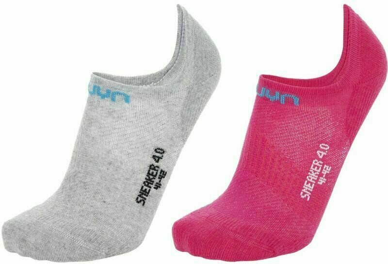 Chaussettes de fitness UYN Sneaker 4.0 Light Grey Mel/Pink 37-38 Chaussettes de fitness