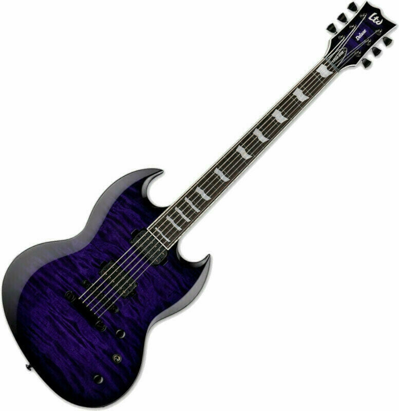 Electric guitar ESP LTD VIPER-1000 See Thru Purple Sunburst