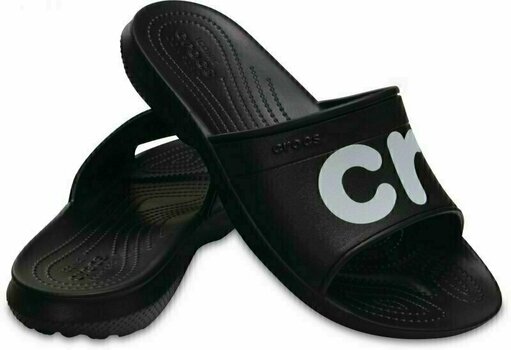 Chaussures de navigation Crocs Classic Graphic Slide Unisex Adult Black/White 46-47 - 1