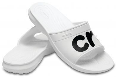 Unisex Schuhe Crocs Classic Graphic Slide Unisex Adult White/Black 39-40